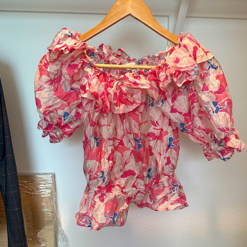 Ted Baker Pink and Blue Floral Blouse
